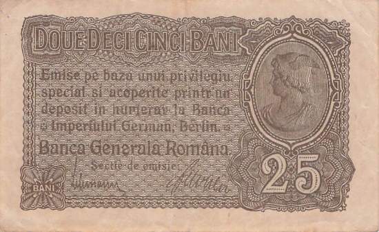 Rumänien 25 Bani ro.472a 1917